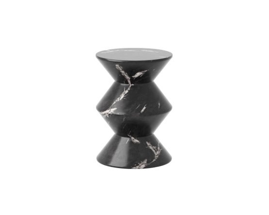 Union End Table - Marble Look Black Marble - Image 2