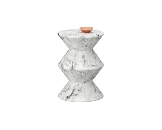 Union End Table - Marble Look White Marble Look