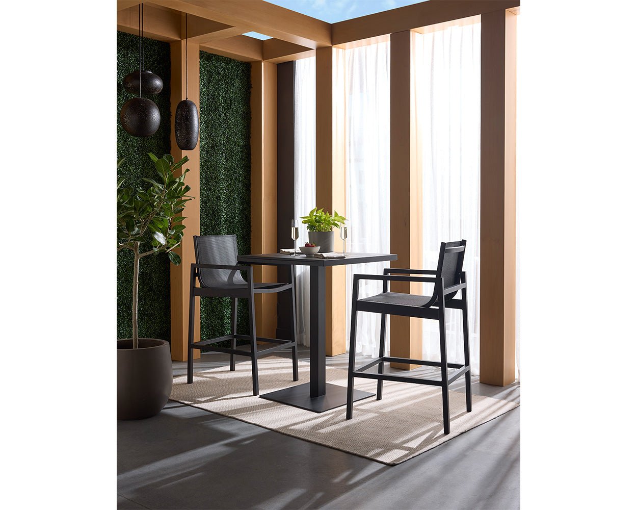 Merano Bar Table - Square Black - Image 6