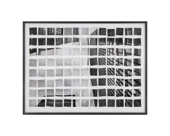 Picture In Polaroids - 50" X 35" - Black Frame Grey