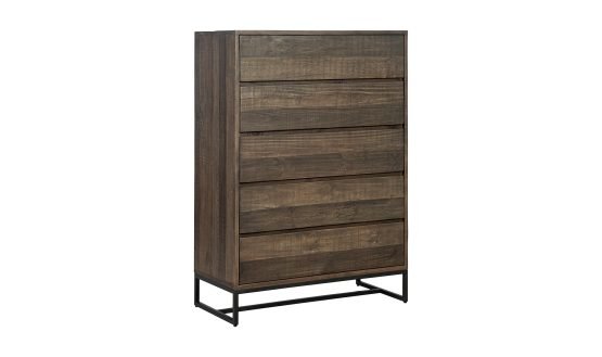 ELENA 5 DRAWER CHEST BROWN - Image 2