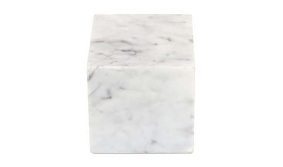 CORA CUBE TABLETOP ACCENT BANSWARA PURPLE WHITE MARBLE FLECKED STONE