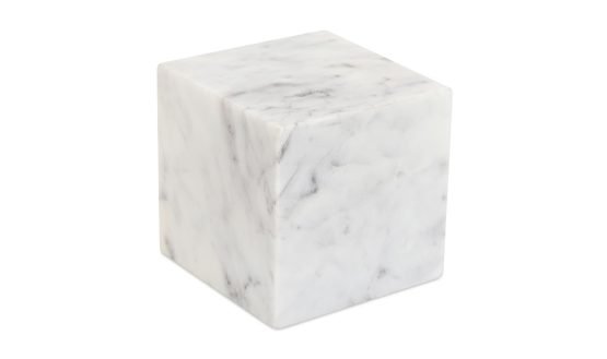 CORA CUBE TABLETOP ACCENT BANSWARA PURPLE WHITE MARBLE FLECKED STONE - Image 2