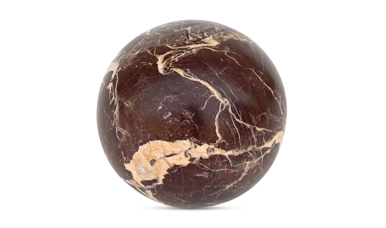 ODESSA SPHERE TABLETOP ACCENT RED LEVANTO MARBLE FLECKED STONE - Image 3