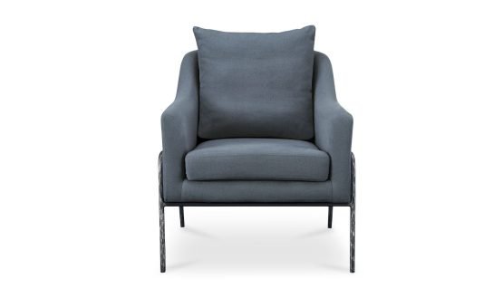 ARCHER ACCENT CHAIR SLATE BLUE LINEN BLEND