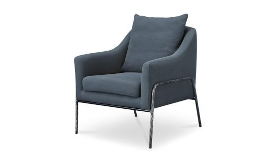 ARCHER ACCENT CHAIR SLATE BLUE LINEN BLEND - Image 2