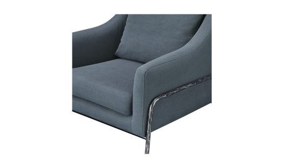 ARCHER ACCENT CHAIR SLATE BLUE LINEN BLEND - Image 5