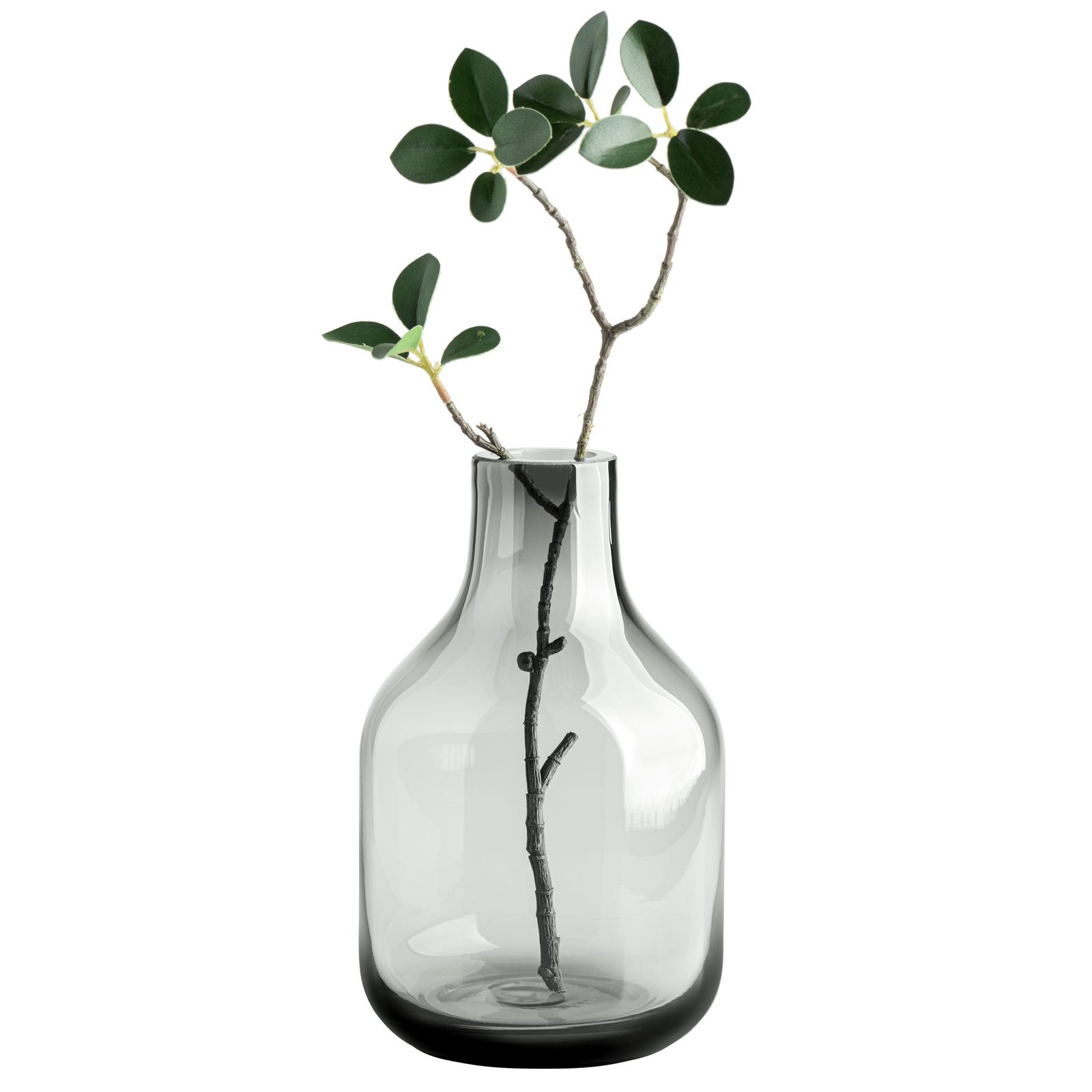 Beau Mini Bottle 8 Inch Tall Glass Vase - Smoke - Image 6