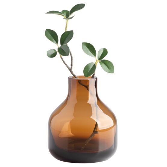 Beau Mini Bottle 5 Inch Tall Glass Vase - Brown - Image 6