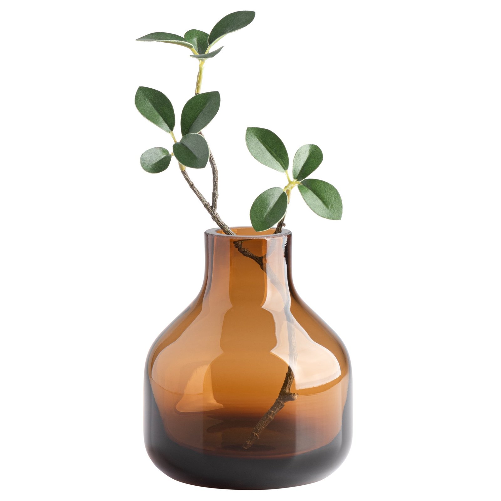 Beau Mini Bottle 5 Inch Tall Glass Vase - Brown - Image 6