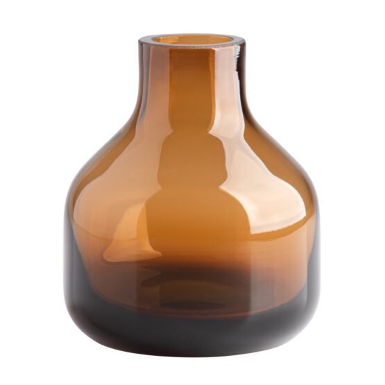 Beau Mini Bottle 5 Inch Tall Glass Vase - Brown