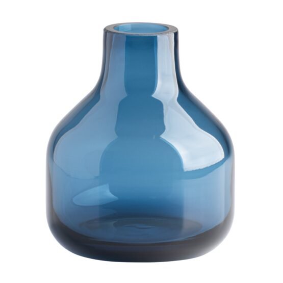 Beau Mini Bottle 5 Inch Tall Glass Vase - Blue