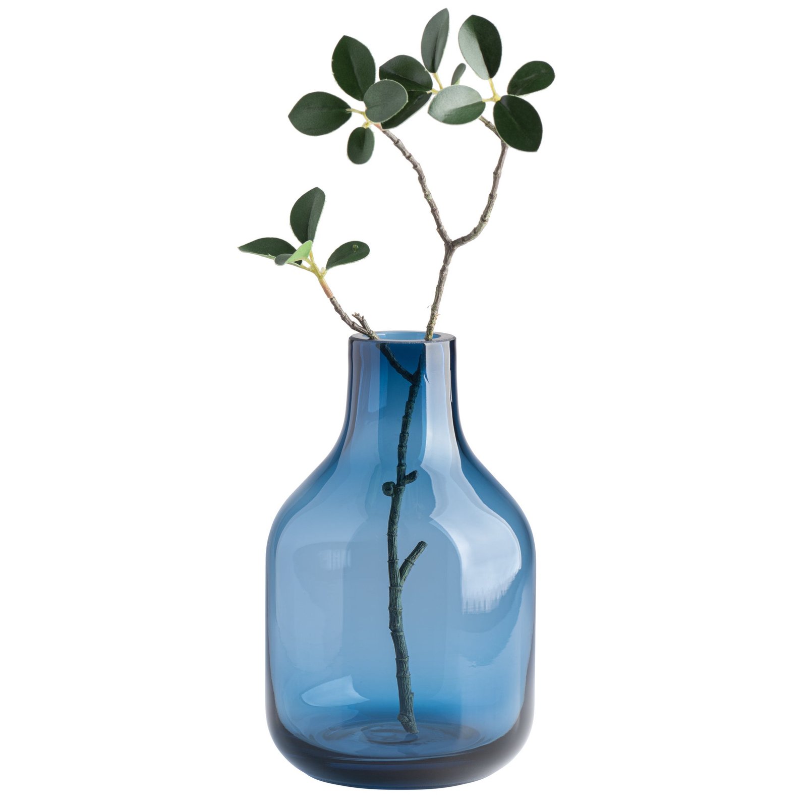 Beau Mini Bottle 8 Inch Tall Glass Vase - Blue - Image 6