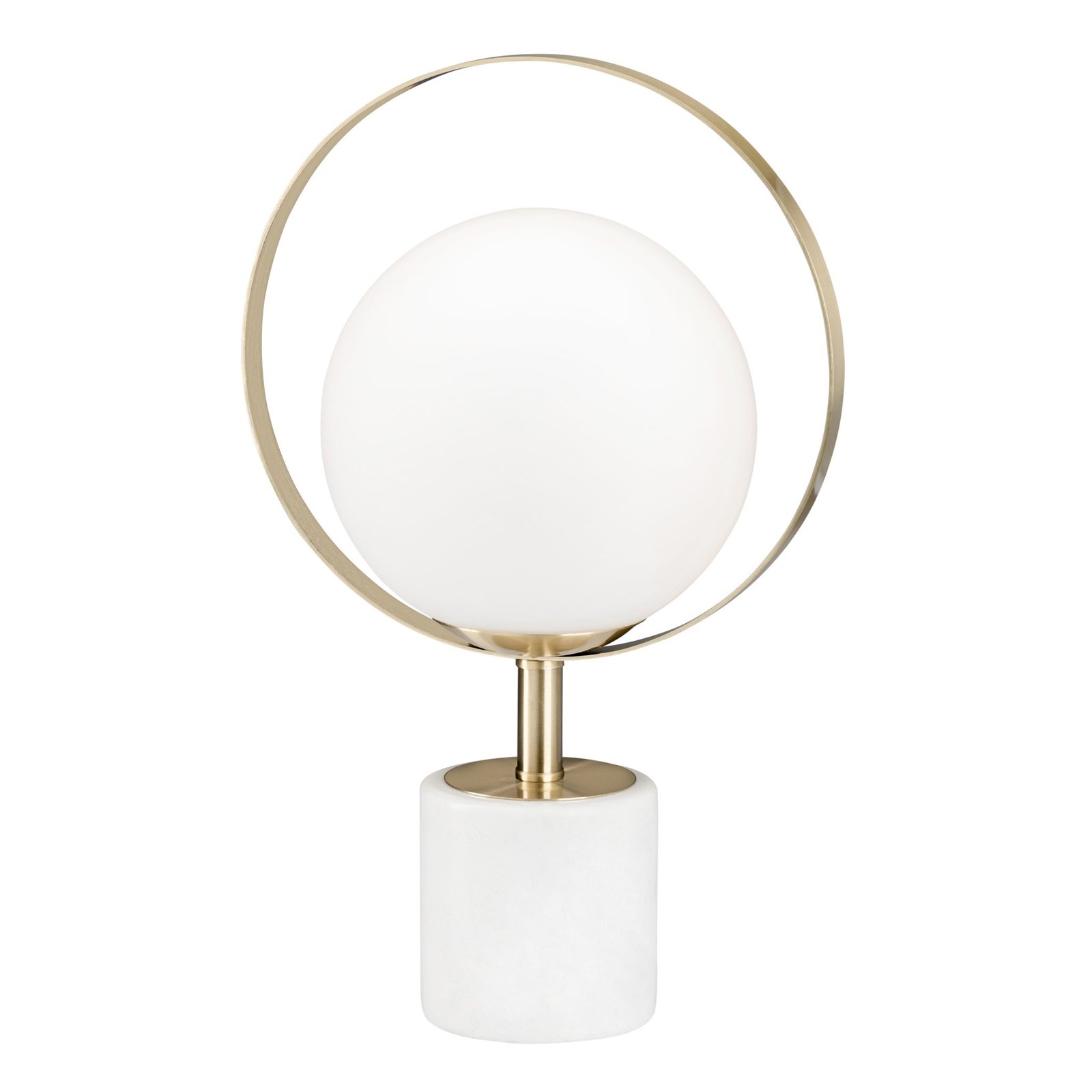 Halo Frosted Glass Globe 16h" Marble Base Table Lamp - Image 4