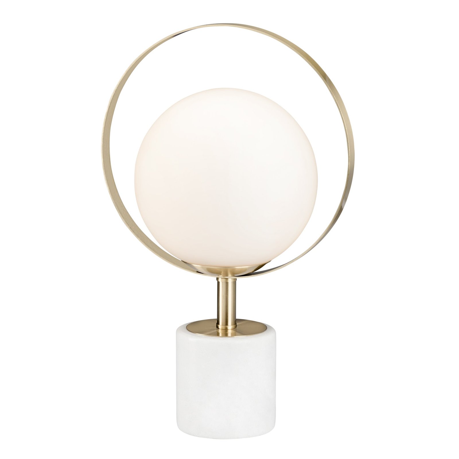 Halo Frosted Glass Globe 16h" Marble Base Table Lamp - Image 2