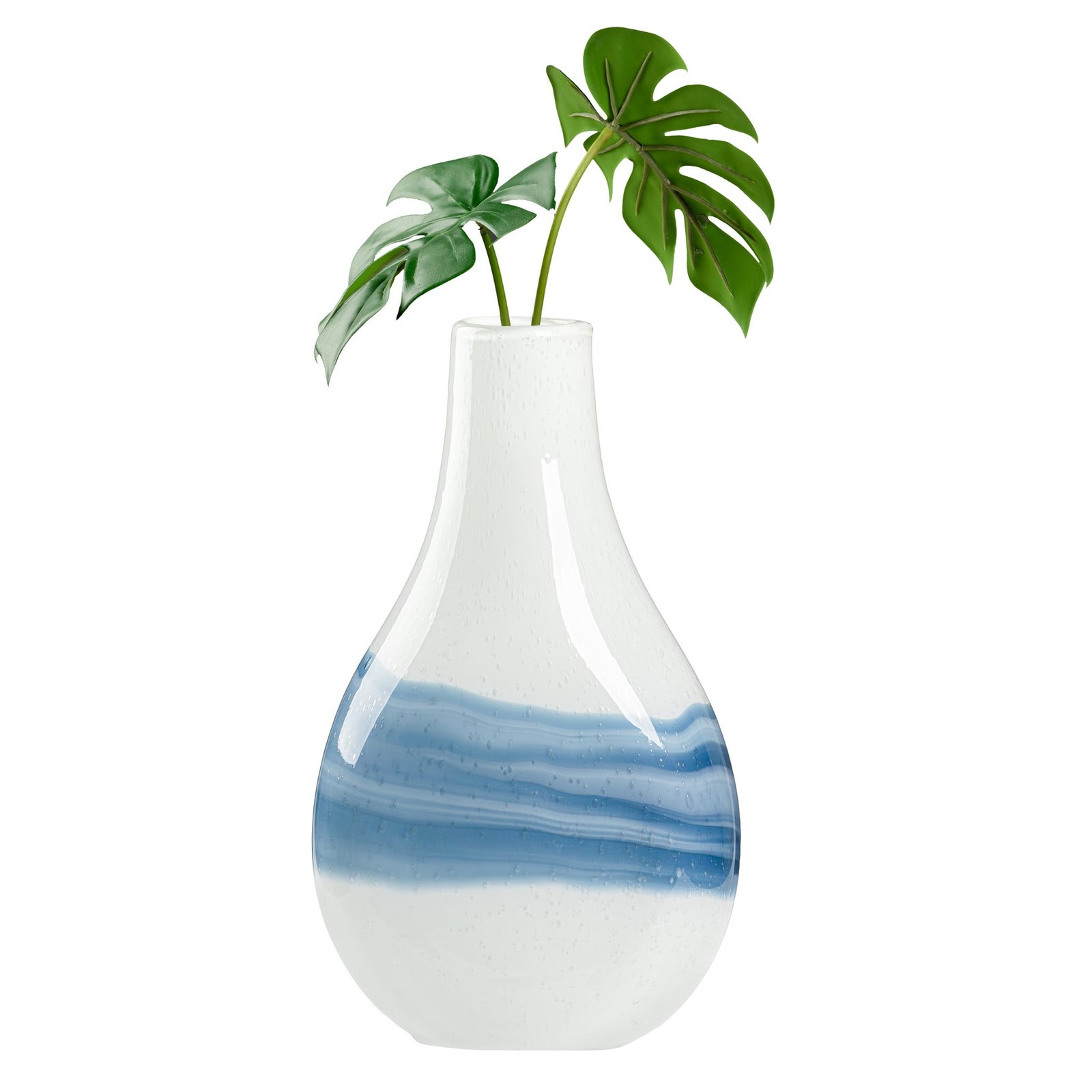 Andrea Swirl Glass 14.25 Inch Tall Bulb Vase - White - Image 6