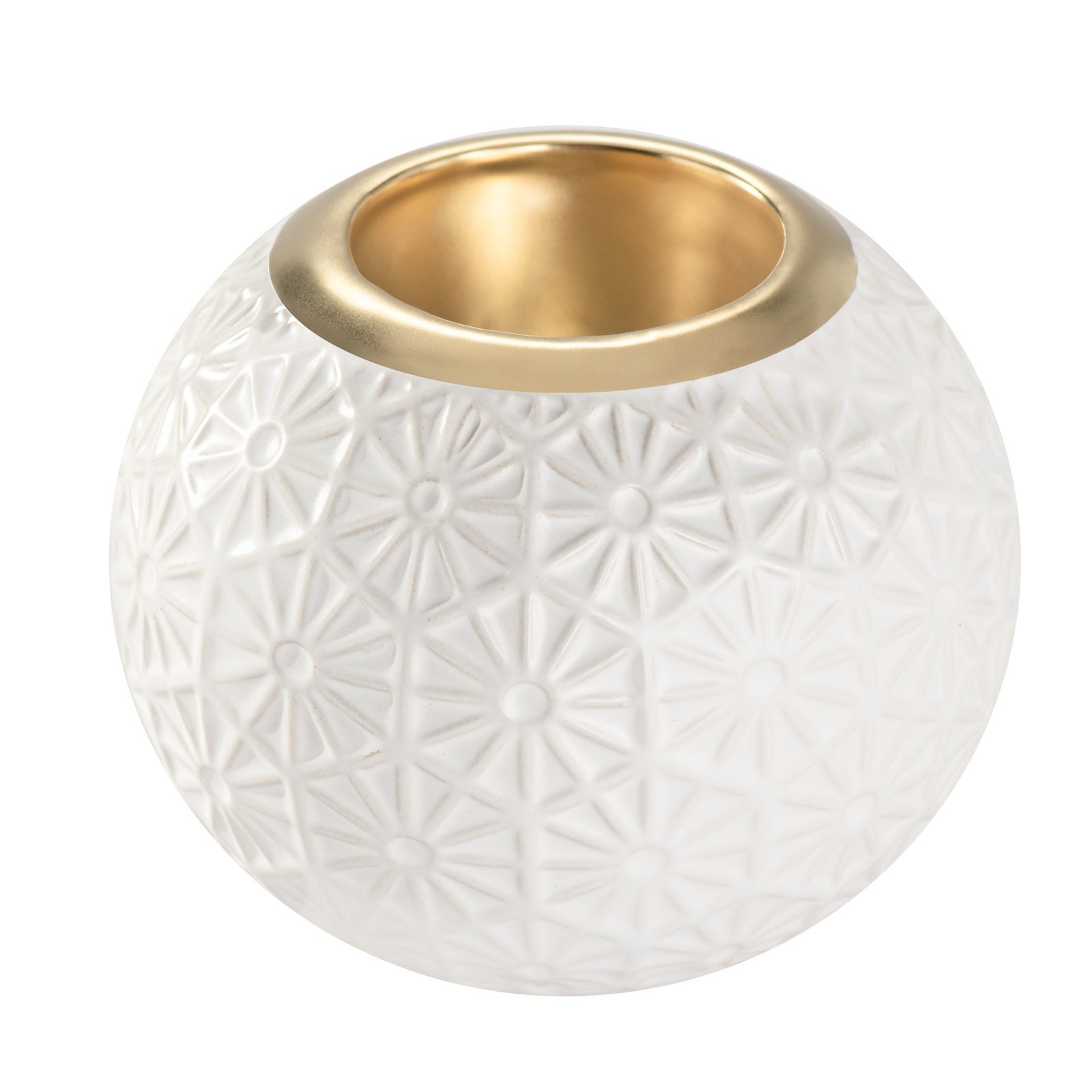 Sol Sunburst Mosaic Gold Trim Ceramic Tealight Holder - Image 5