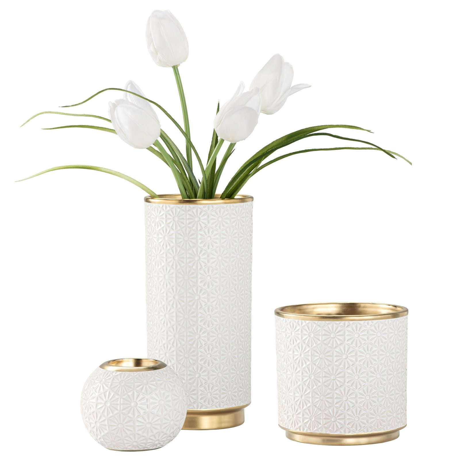 Sol Sunburst Mosaic Gold Trim Ceramic Tealight Holder - Image 2