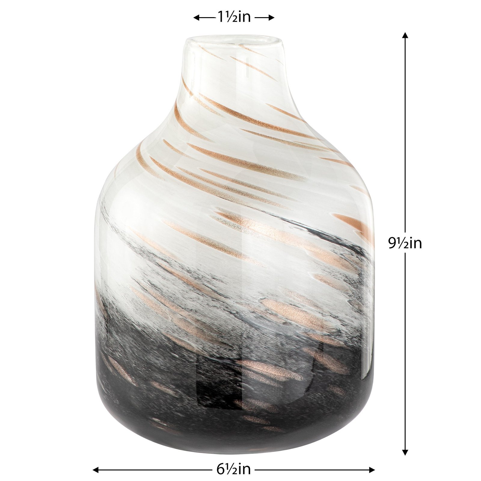 Galaxy Gold Swirl 9.5 Inch Tall Glass Vase - Image 3