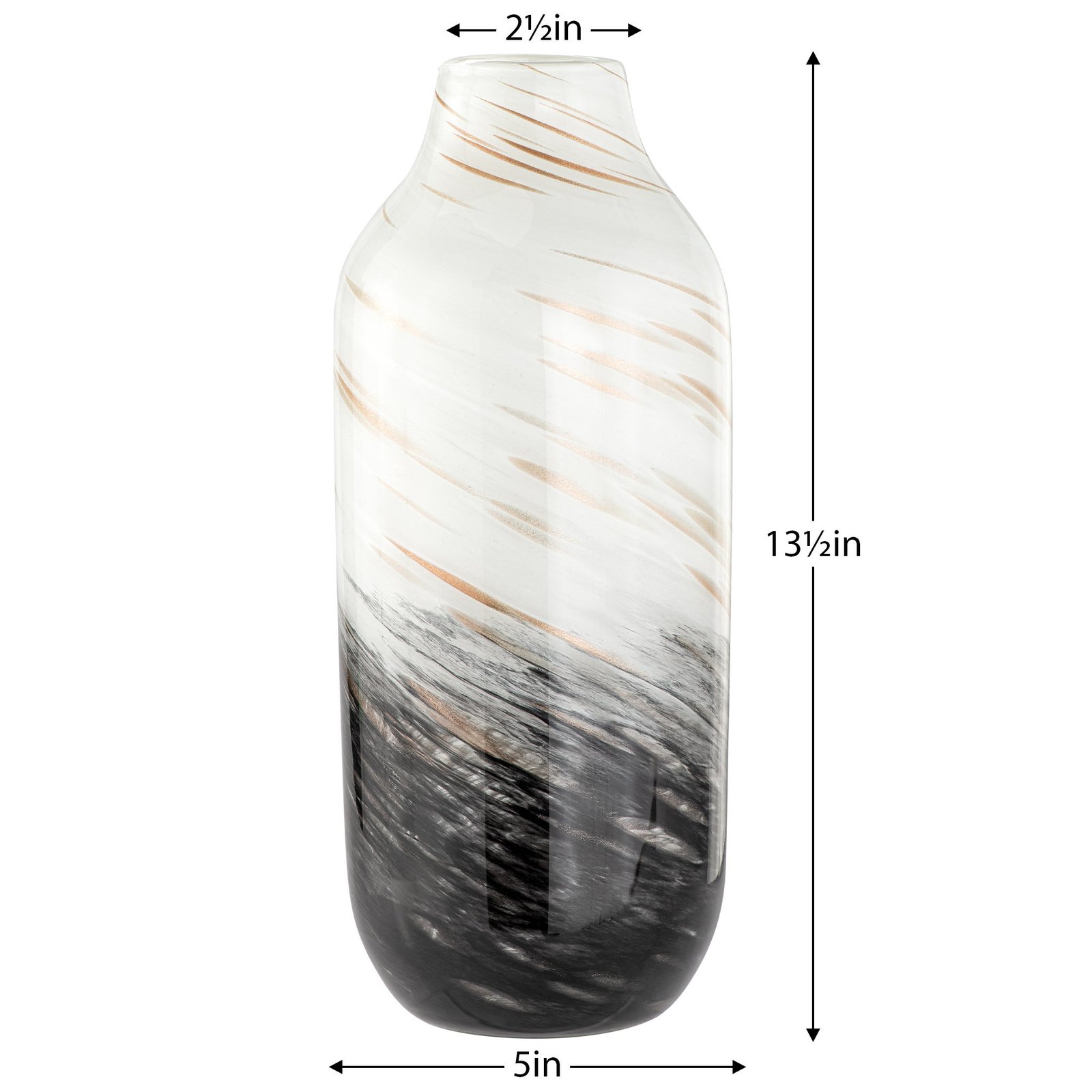 Galaxy Gold Swirl 13.5 Inch Tall Glass Vase - Image 3