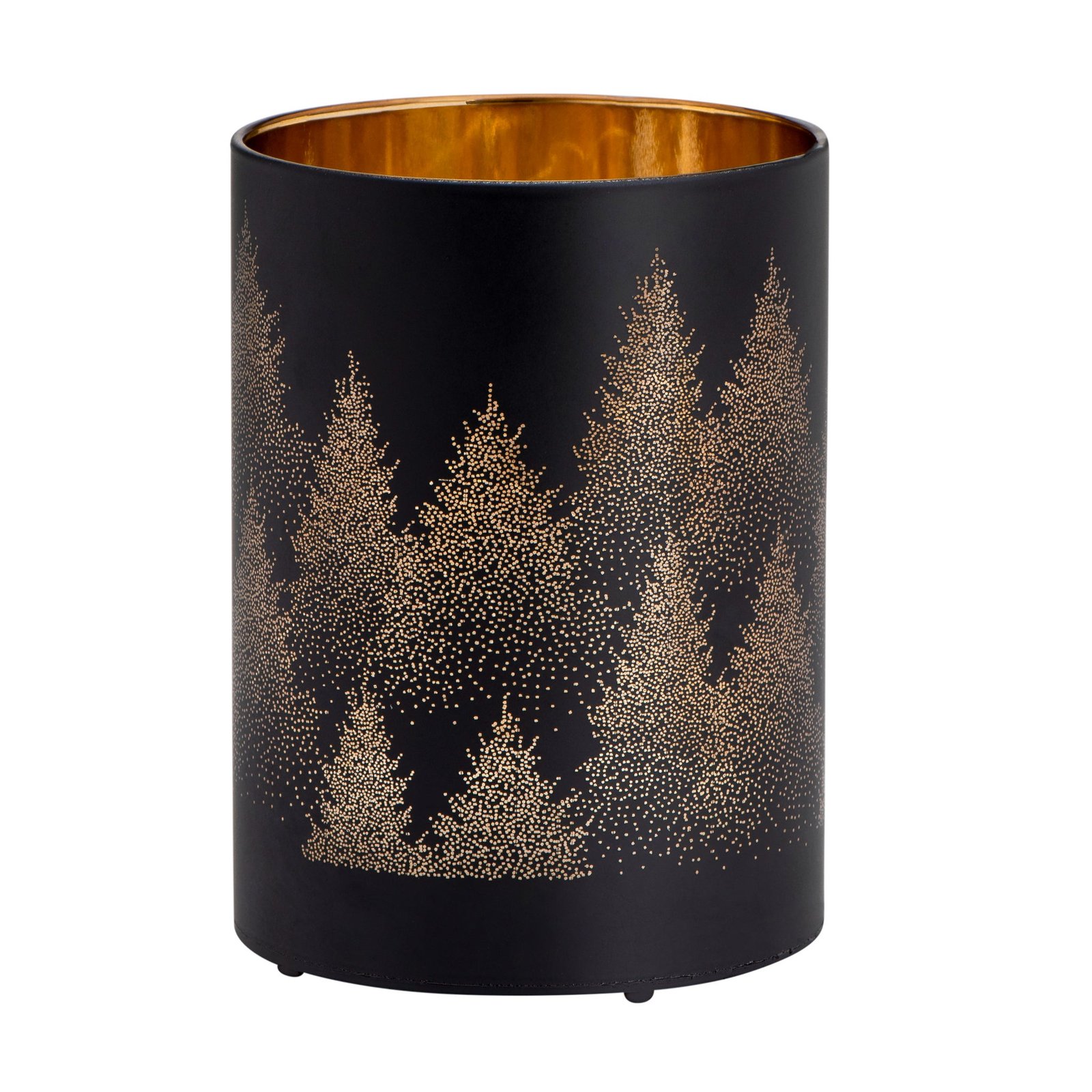 Silhouette Tree Design Black Glass 3.5x5 Inch LED Hurricane Lamp - Image 6