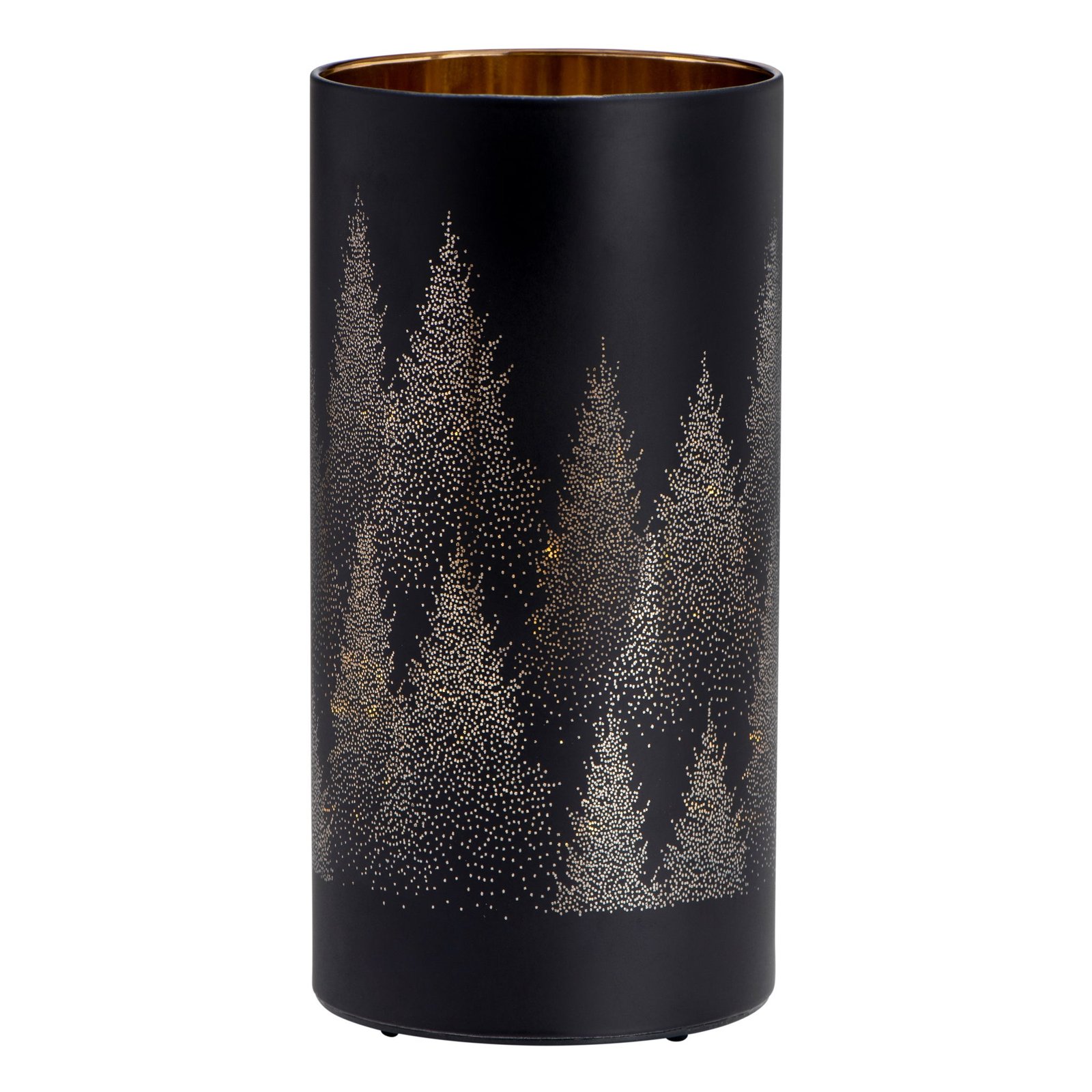 Silhouette Tree Design Black Glass 4x8 Inch LED Hurricane Lamp - Image 6