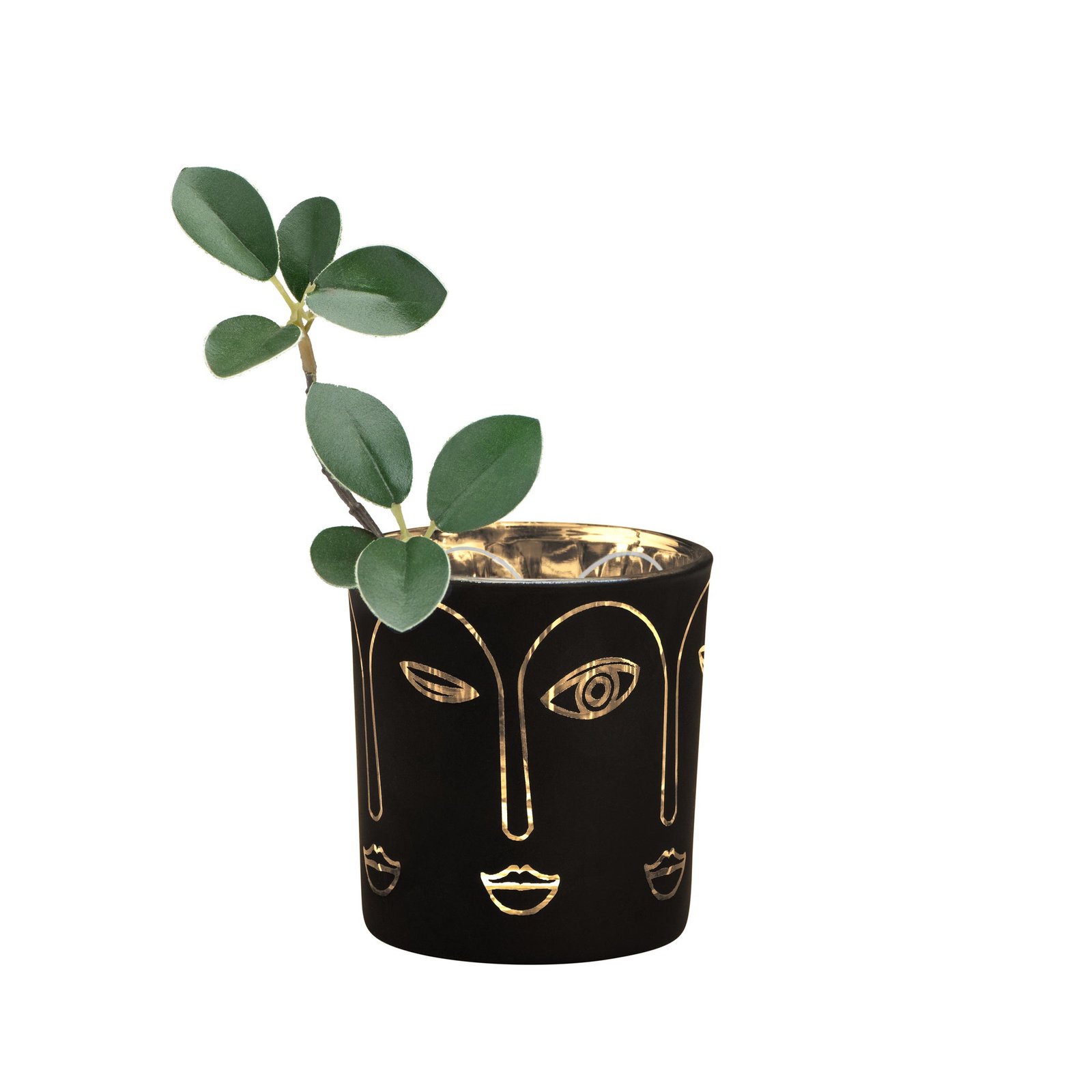 Theos Face Outline 3x3 Inch Glass Hurricane Vase - Image 7