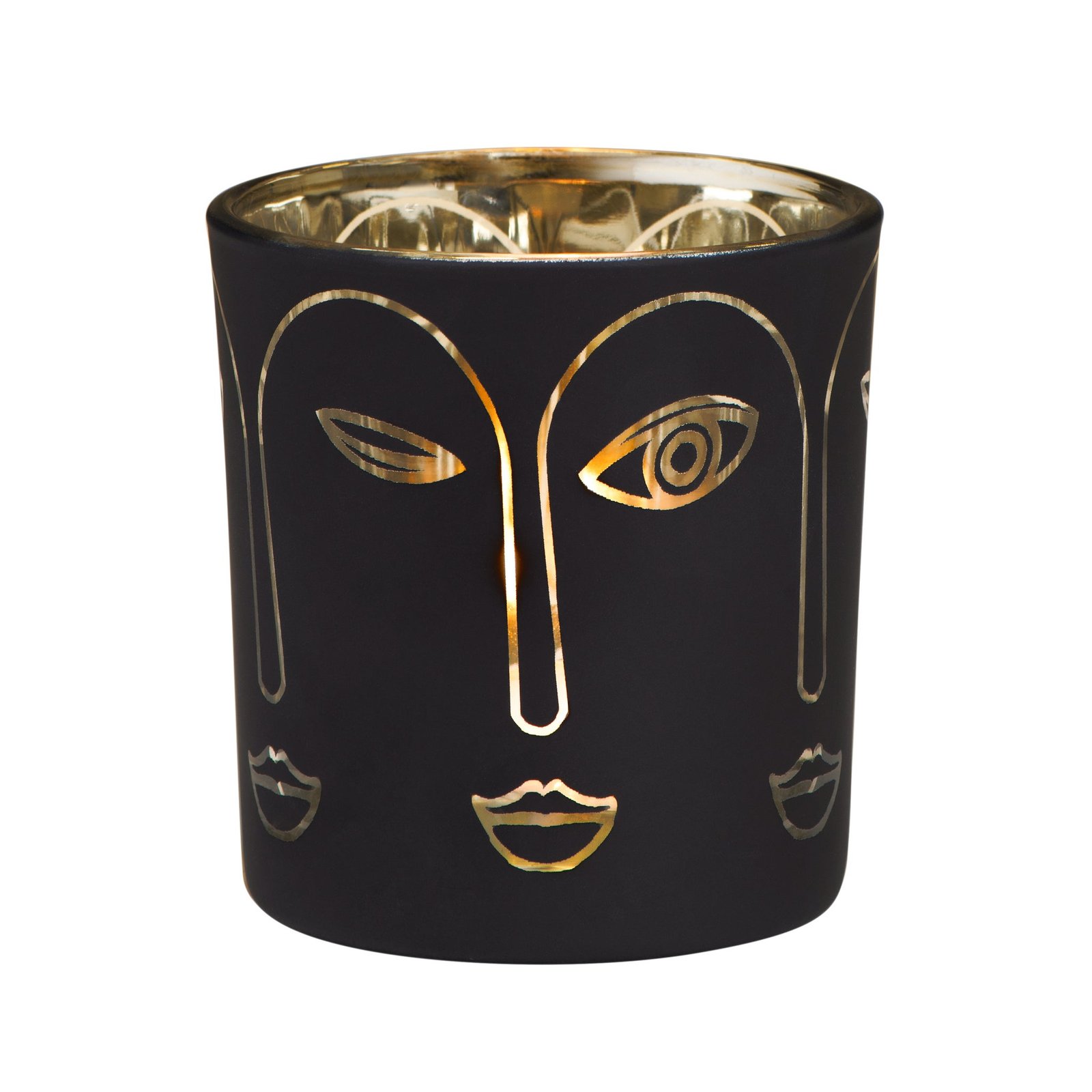 Theos Face Outline 3x3 Inch Glass Hurricane Vase - Image 8