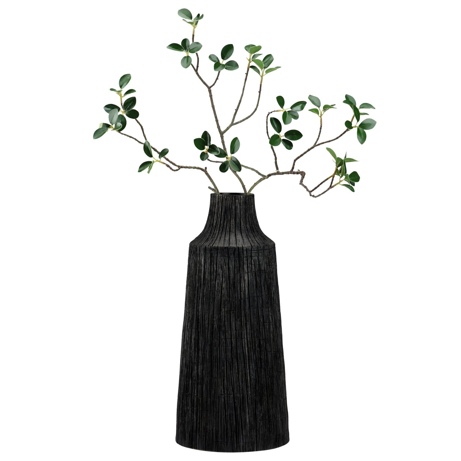 Petra Etched Line 16 Inch Tall Resin Vase - Black - Image 6