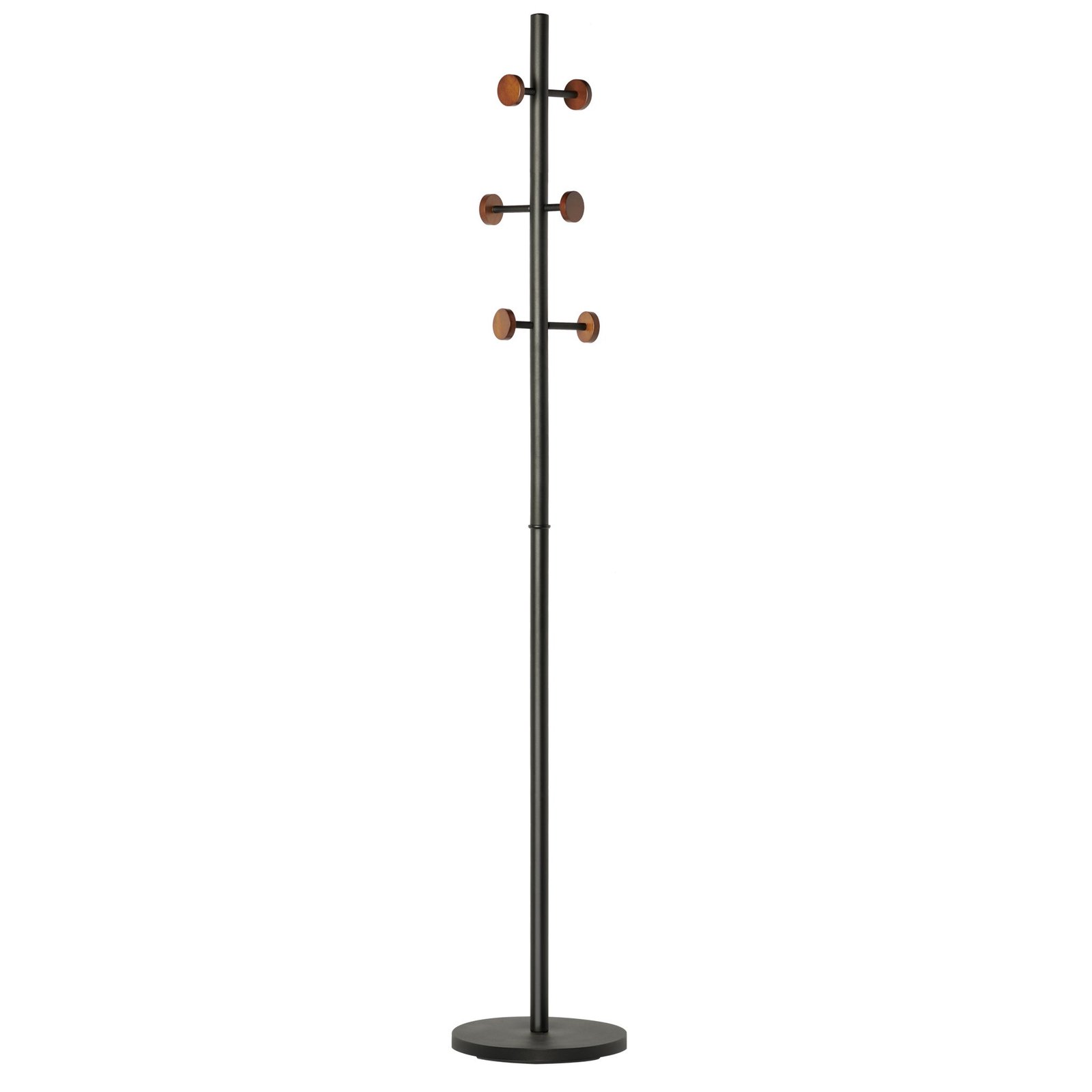 Bolo Hook Walnut Finish Wood and Metal Coat Rack Metro Element
