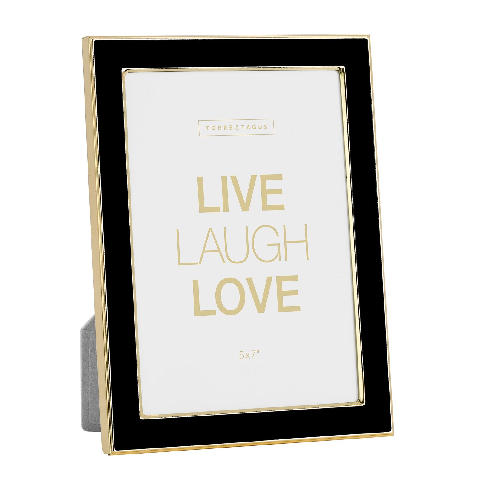 Banks Black Enamel Gold Trim Metal 5x7" Photo Frame - Image 7