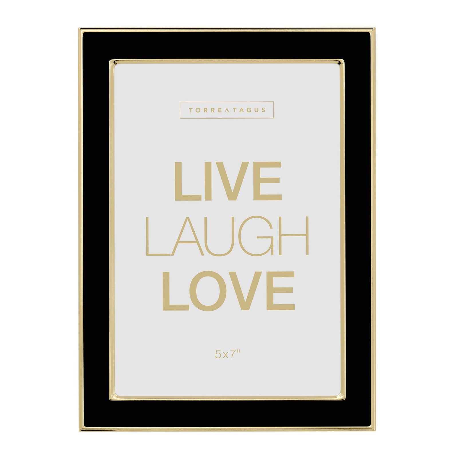 Banks Black Enamel Gold Trim Metal 5x7" Photo Frame - Image 8