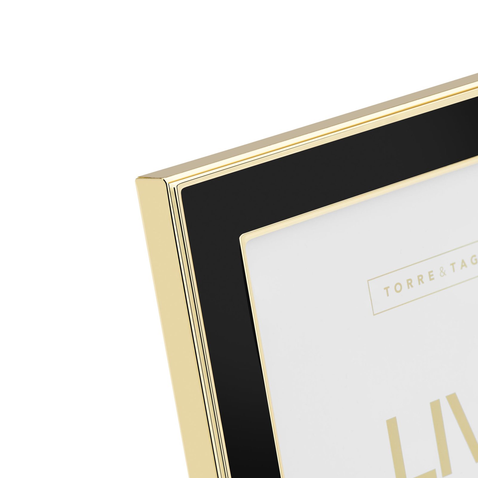 Banks Black Enamel Gold Trim Metal 5x7" Photo Frame - Image 2