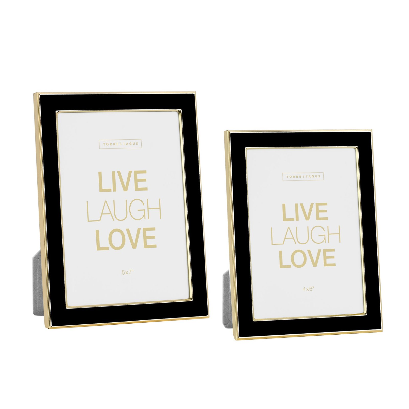 Banks Black Enamel Gold Trim Metal 5x7" Photo Frame - Image 3