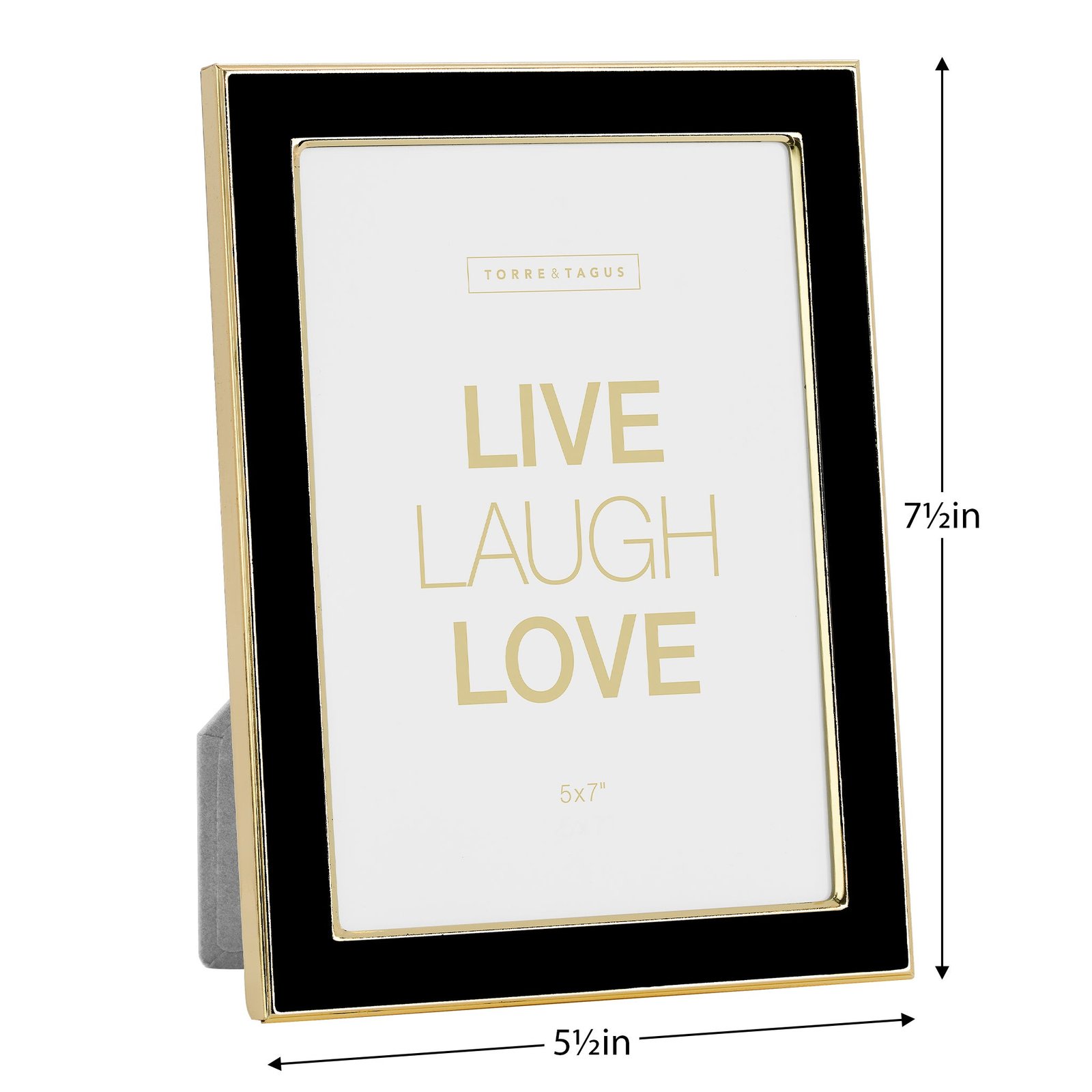Banks Black Enamel Gold Trim Metal 5x7" Photo Frame - Image 4