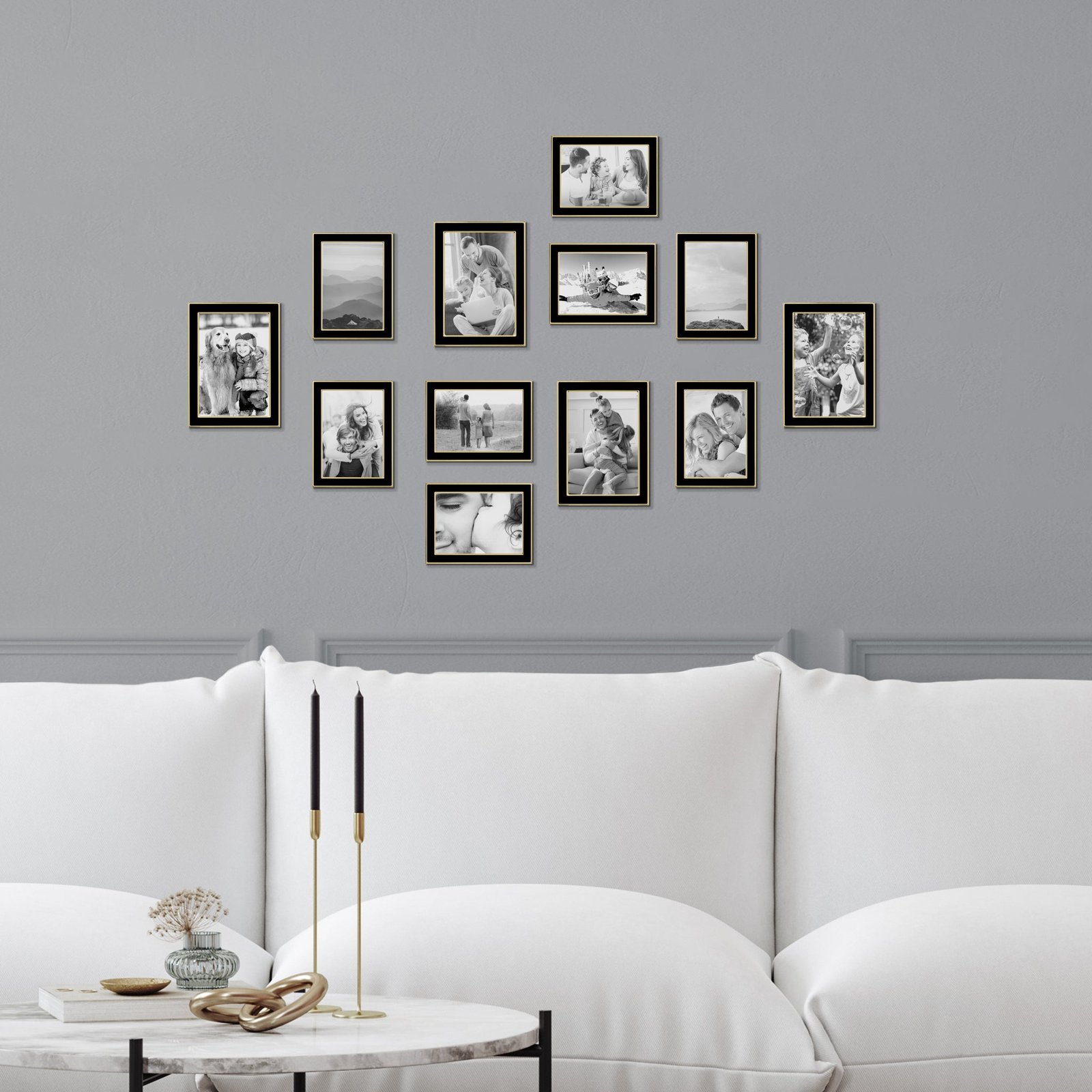 Banks Black Enamel Gold Trim Metal 5x7" Photo Frame - Image 6