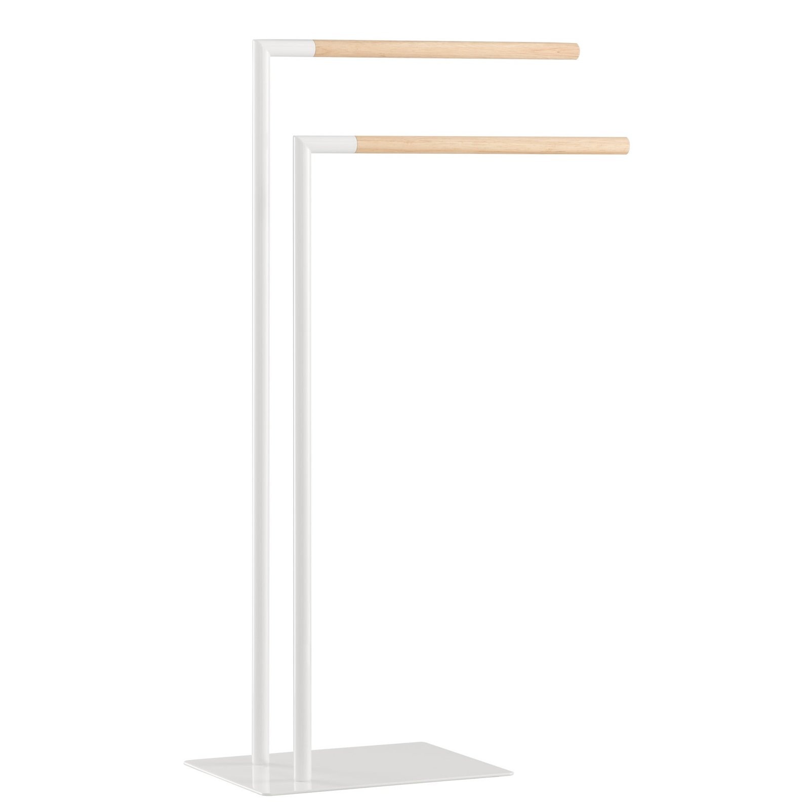 Avia Rubberwood & White Metal 2 Tier Towel Stand - Image 5