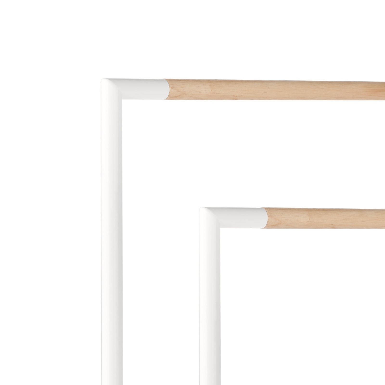 Avia Rubberwood & White Metal 2 Tier Towel Stand - Image 2