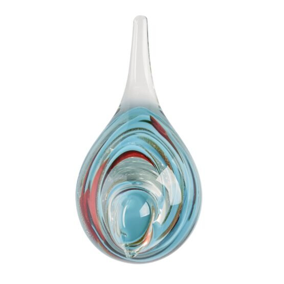 Bird Glass Paperweight 4 Inch Tall Decor - Clear/Blue Swirl - Image 3