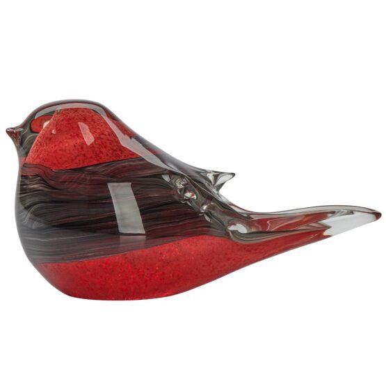 Bird Glass Paperweight 3 Inch Tall Decor - Red/Black - Image 8