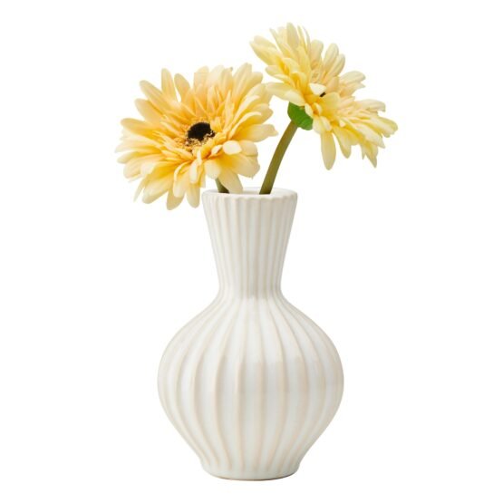 Anna Tall Gourd 6.25 Inch Tall Reactive White Glaze Ceramic Vase - Image 8