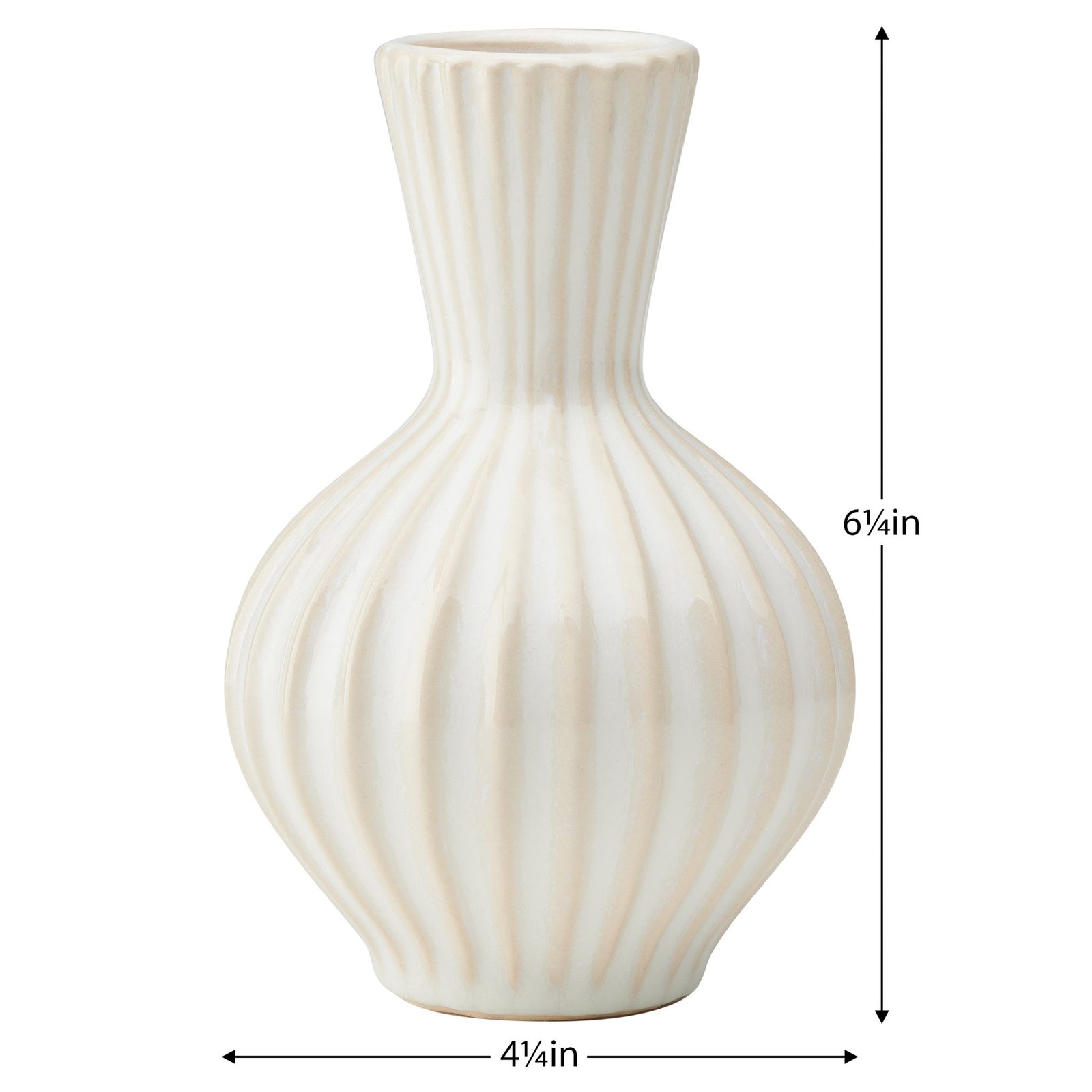 Anna Tall Gourd 6.25 Inch Tall Reactive White Glaze Ceramic Vase - Image 10
