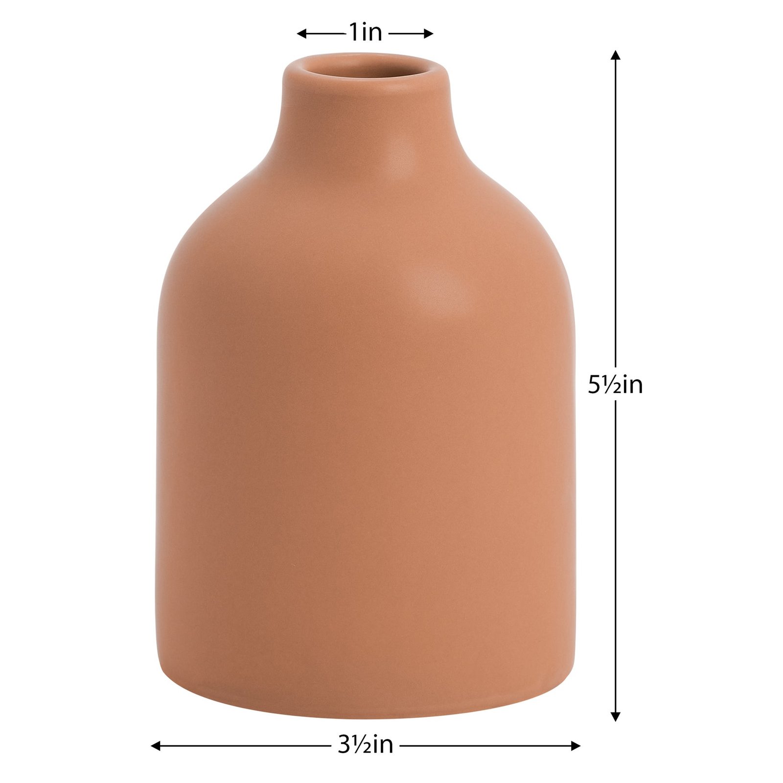 Komi 5.5h" Ceramic Bottle Vase - Terracotta - Image 2