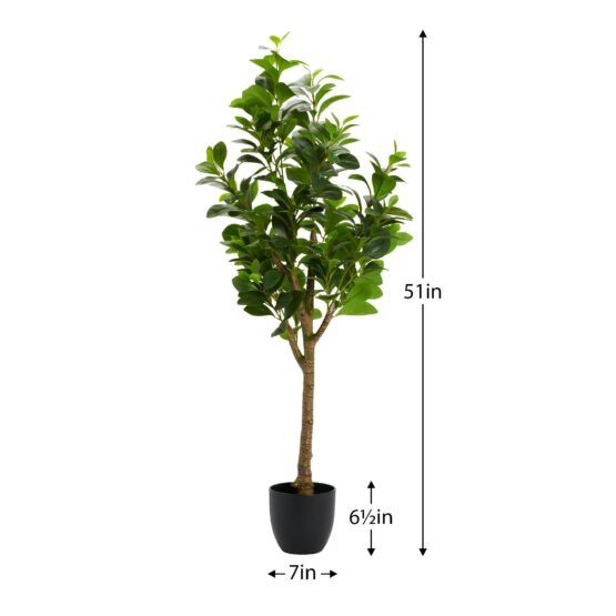 Peperomia Tree 51 Inch Tall Potted Faux Plant - Image 3