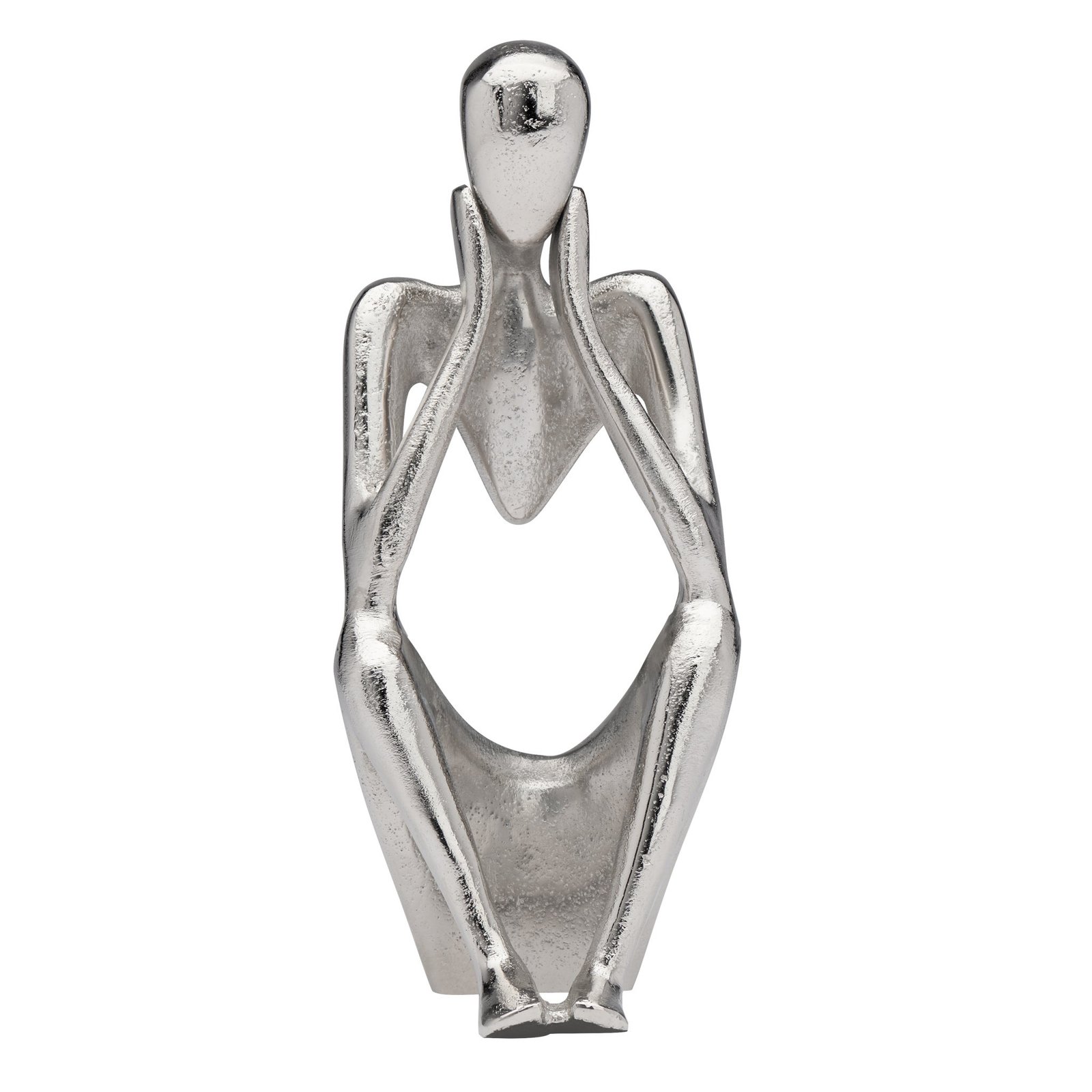 Pensive Figure 9h" Aluminum Decor Sculpture - 2 Knees Up - Image 6