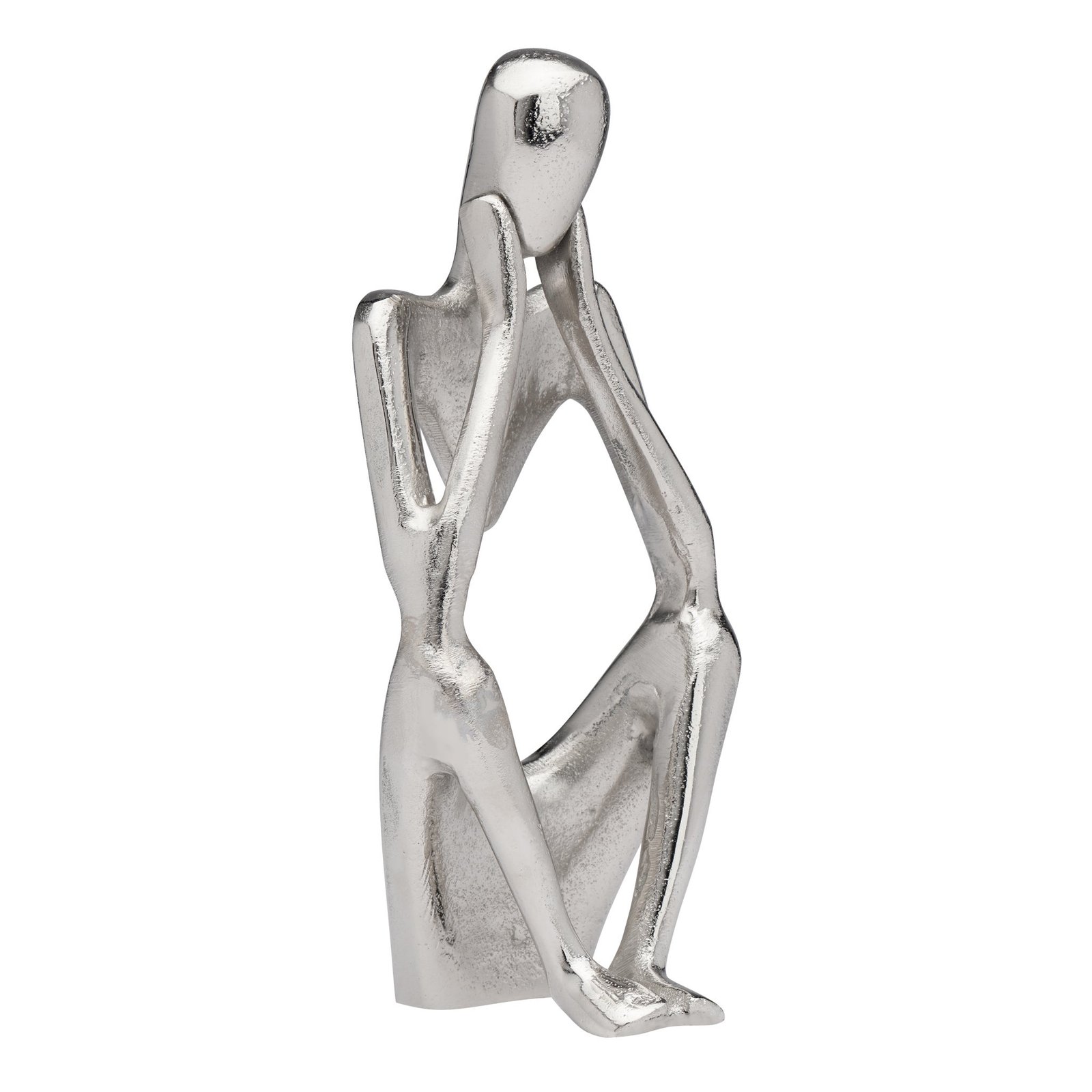 Pensive Figure 9h" Aluminum Decor Sculpture - 2 Knees Up - Image 7