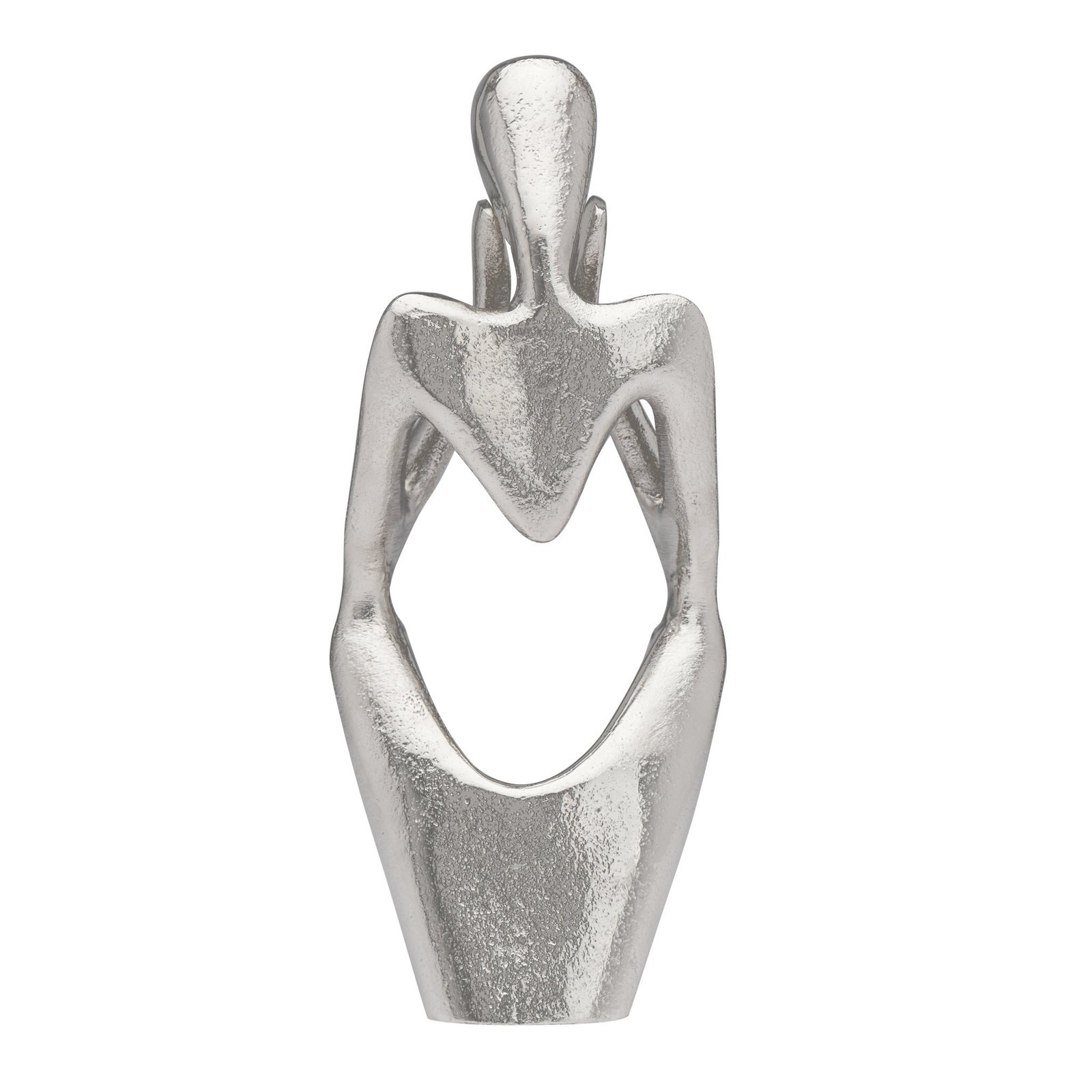 Pensive Figure 9h" Aluminum Decor Sculpture - 2 Knees Up - Image 3