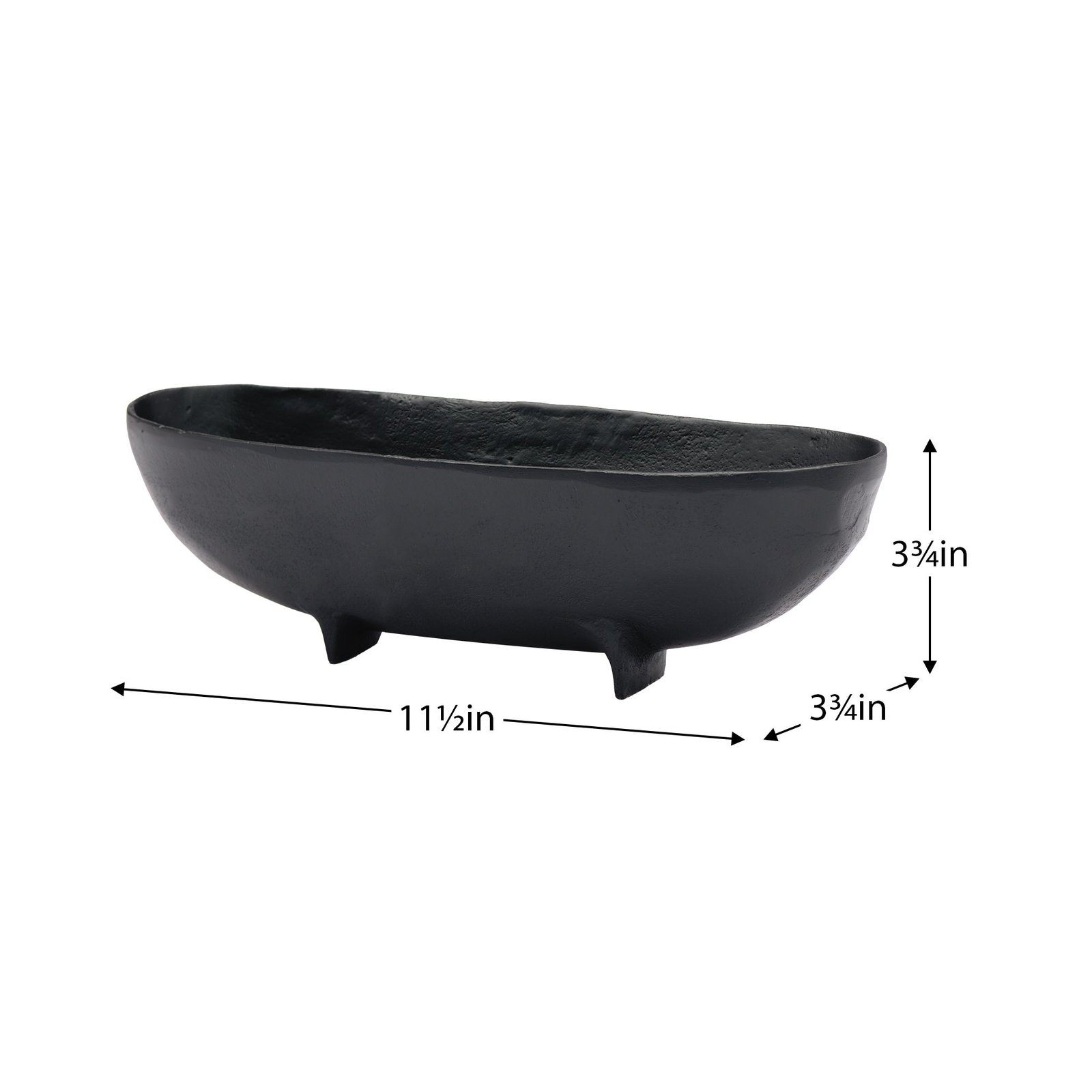 Talua 11.5L” Black Aluminum Footed Boat Bowl - Image 3