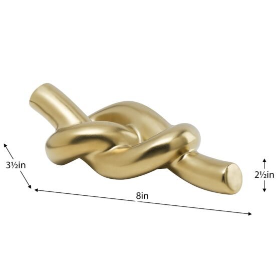 Ceramic Knot Matte Gold 8L” Decor Sculpture - Image 4