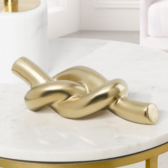 Ceramic Knot Matte Gold 8L” Decor Sculpture